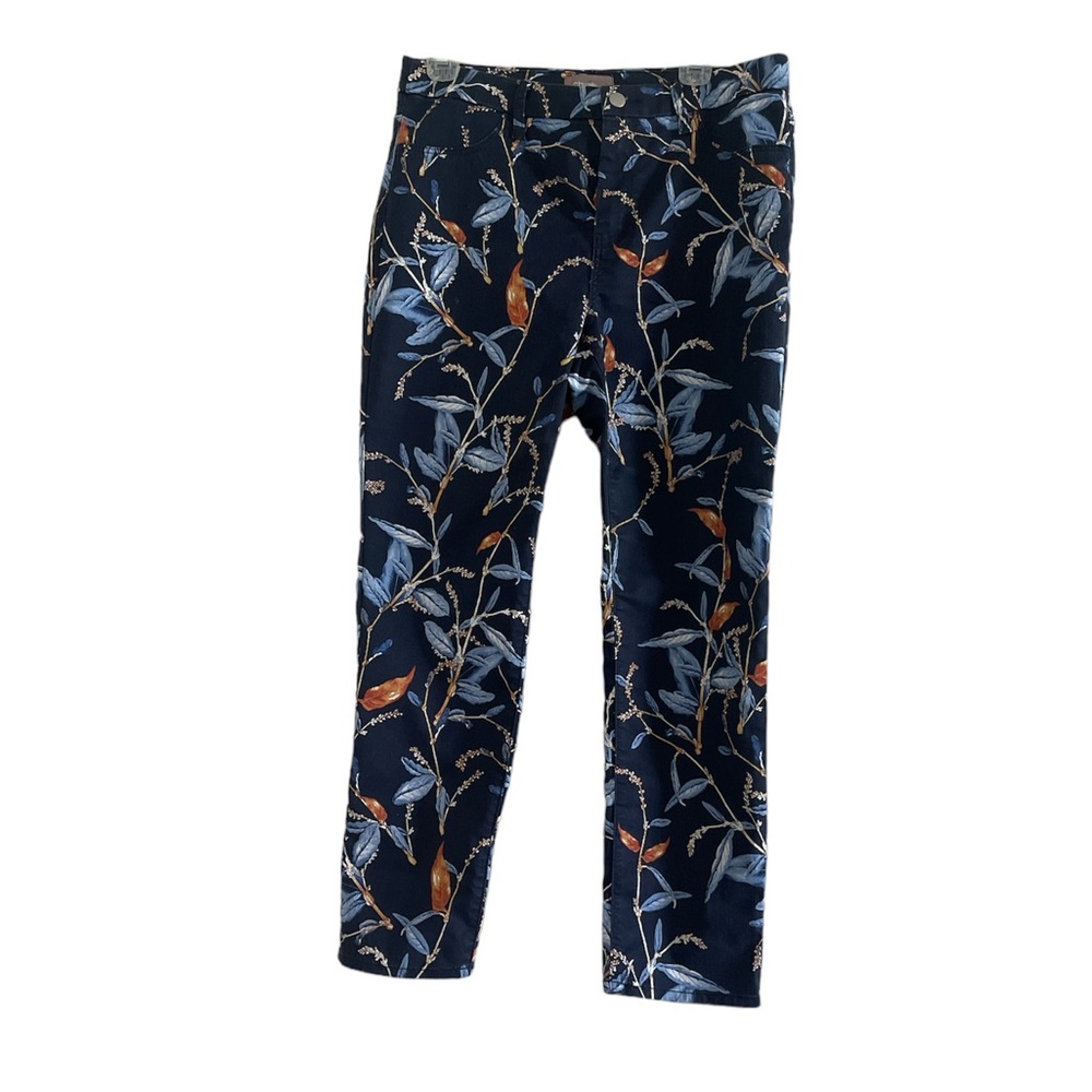 Chicos Causal Floral Blue Pants Size 1
